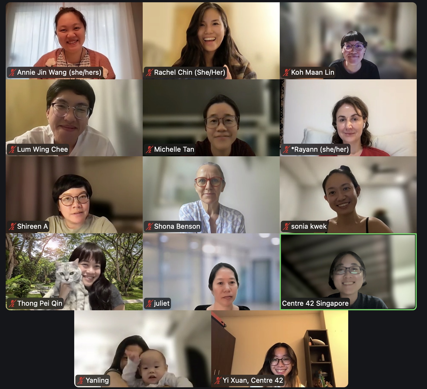 A Zoom session featuring 14 participants.